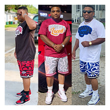 Load image into Gallery viewer, Forever Laced FL Stadium Mesh Shorts to match Retro Jordan 5 Ferrari sneakers