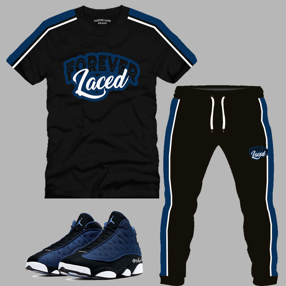 Forever Laced Outfit to match Retro Jordan 13 Midnight Brave Blue FLB