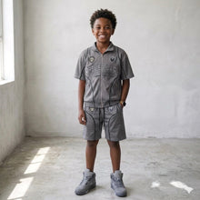 Load image into Gallery viewer, Forever Laced Champion Youth Track Short Set - Wolf Grey 5