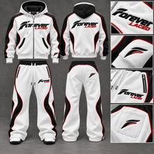 Load image into Gallery viewer, Forver Laced Raptor Zip Hooded Sweatsuits - White/Black and Red