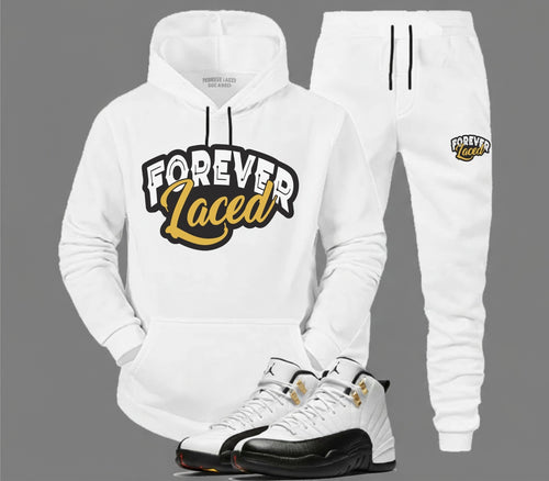 Forever Laced Classic Hooded Sweatsuit to match Retro Jordan 12 Taxi sneakers