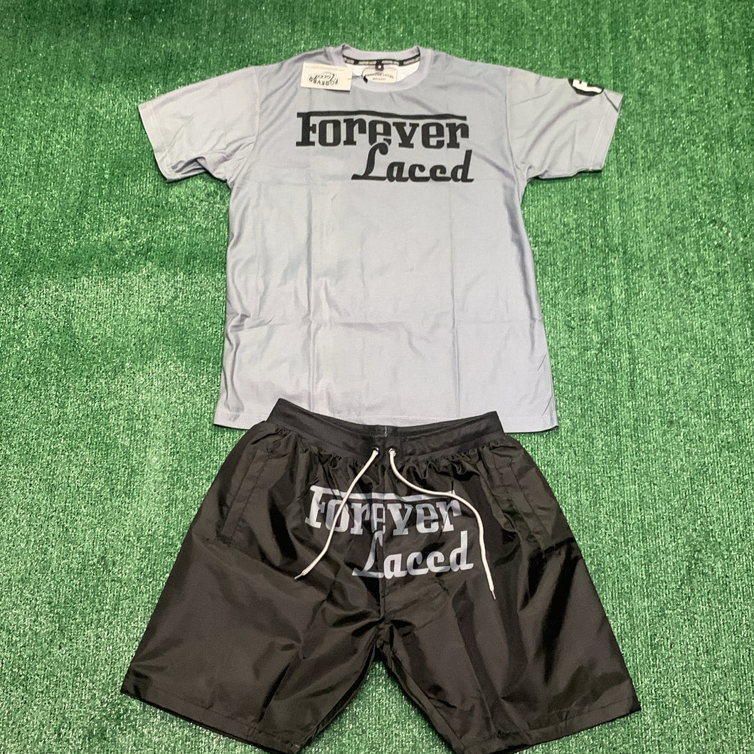Forever Laced Racer Short Set - Wet Cement