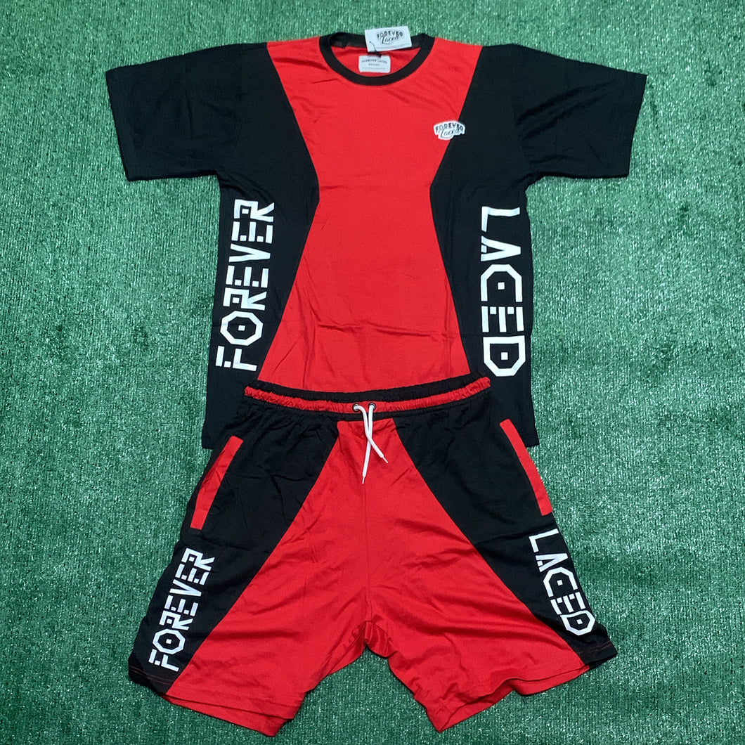 Forever Laced Tecmo Short Set - Fire Red