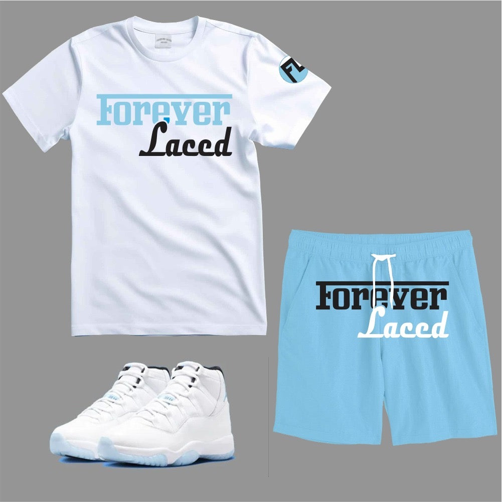 Forever Laced Racer Short Set to match Retro Jordan 11 Legend Blue