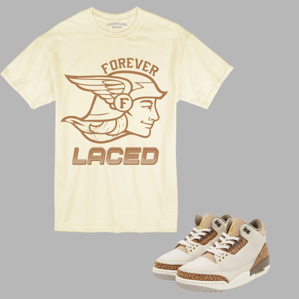 Forever Laced Airman T-Shirt to match Retro Jordan 3 Palomino sneakers