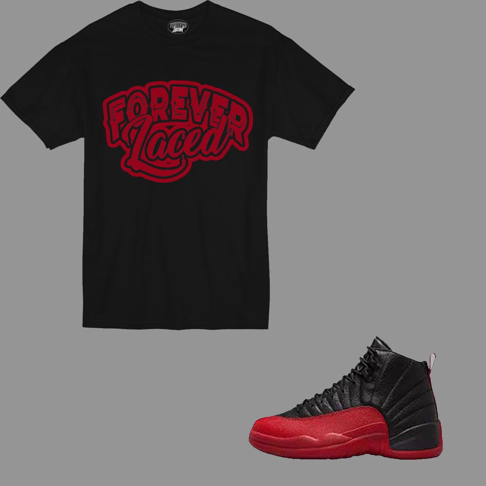 Forever Laced Classic T-Shirt to match the Retro Jordan 12 Flu Game sneakers