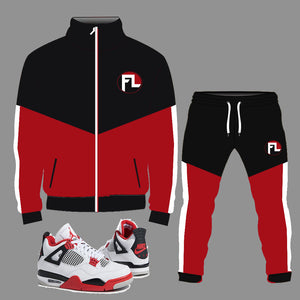 Forever Laced FL Tracksuit to match the Retro Jordan 4 Fire Red - In Stock