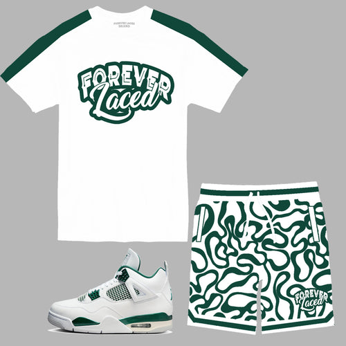 Forever Laced Retro Short Set to match Retro Jordan 4 Oxidized Green sneakers