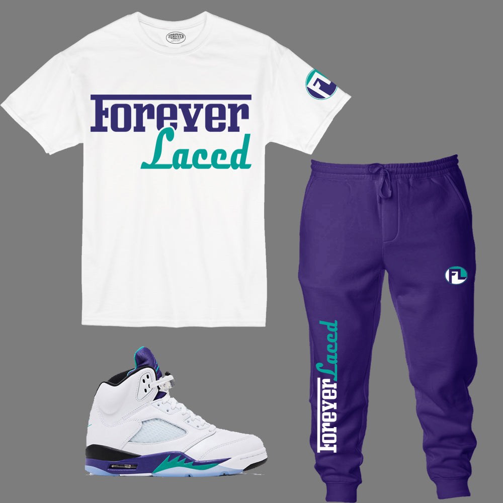 Forever Laced Racer Outfit to match Retro Jordan 5 Grape sneakers