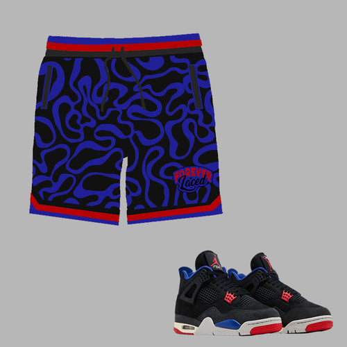 Forever Laced Retro Shorts to match Retro Jordan 4 Rare Air sneakers