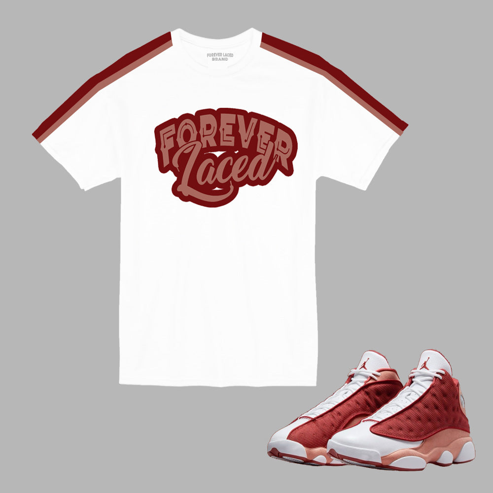 Forever Laced T-Shirt to match Retro Jordan 13 Dune Red sneakers