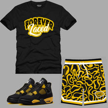 Load image into Gallery viewer, Forever Laced Retro Short Set to match Retro Jordan 4 Thunder sneakers