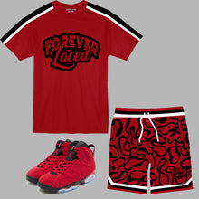 Load image into Gallery viewer, Forever Laced Short Set to match Retro Jordan 6 Toro Bravo sneakers