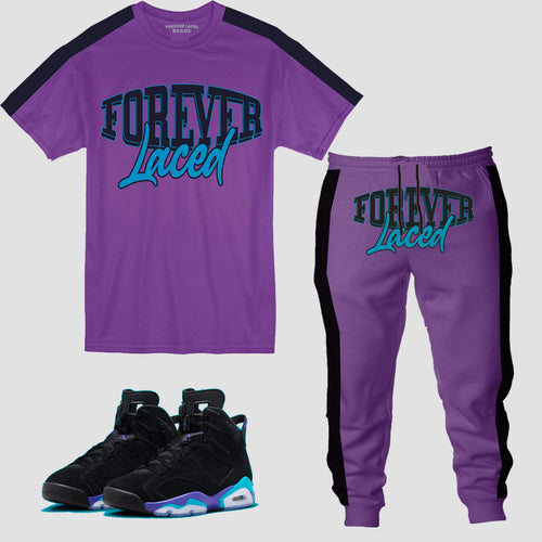 Forever Laced Outfit to match Retro Jordan 6 Aqua sneakers