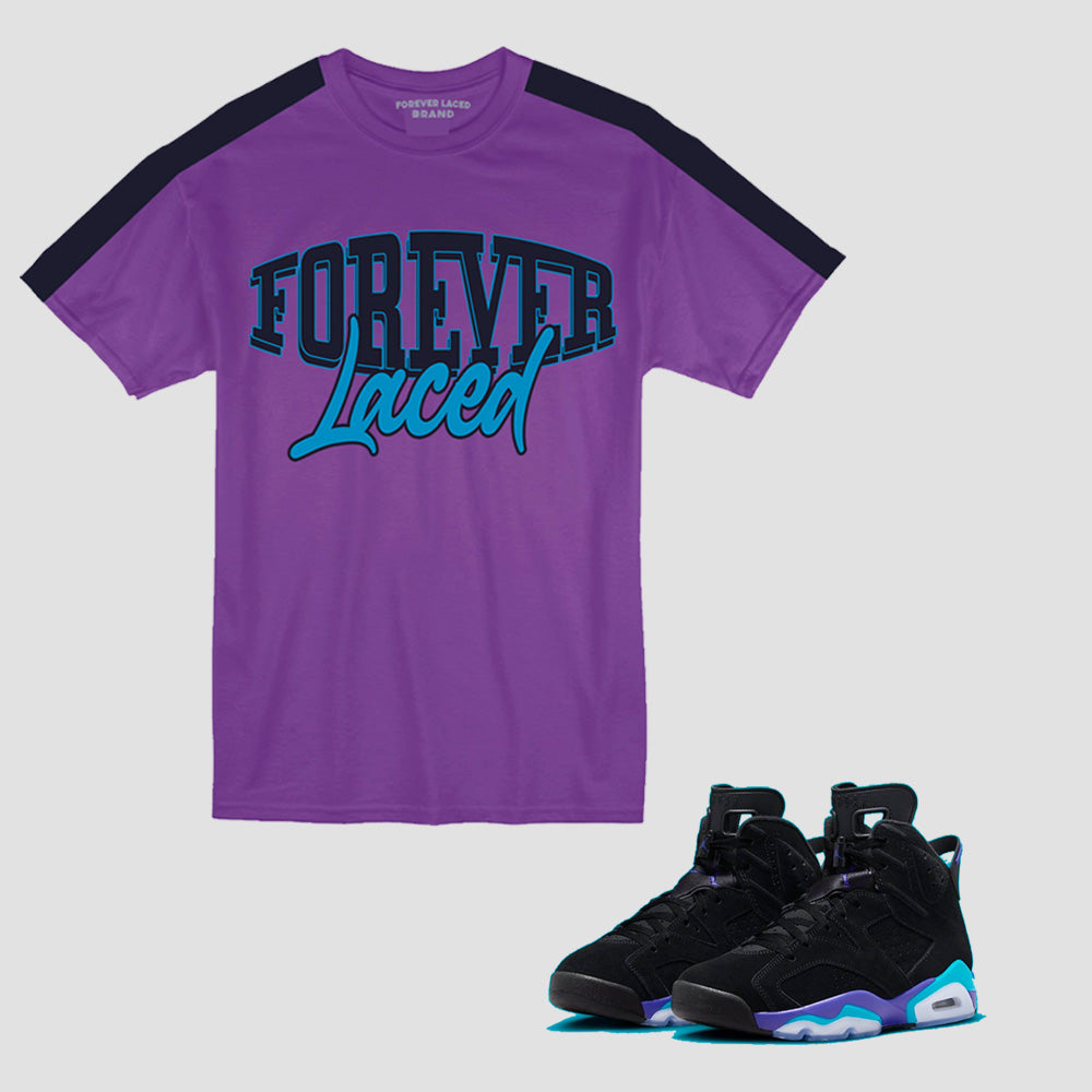 Forever Laced T-Shirt to match Retro Jordan 6 Aqua sneakers