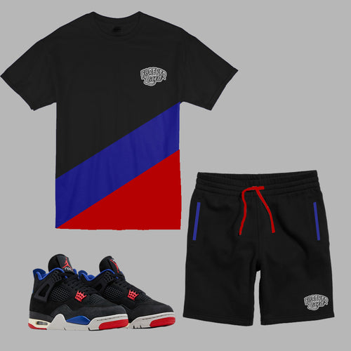 Forever Laced Classic Short Set to match Retro Jordan 4 Rare Air sneakers