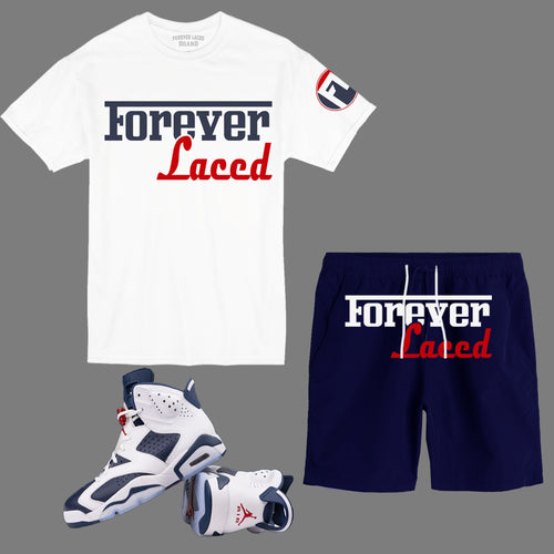 Forever Laced Racer Short Set to match Retro Jordan 6 Olympic sneakers