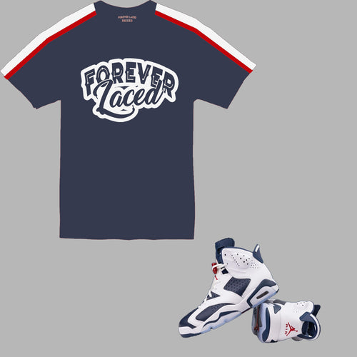 Forever Laced T-Shirt to match Retro Jordan 6 Olympic sneakers