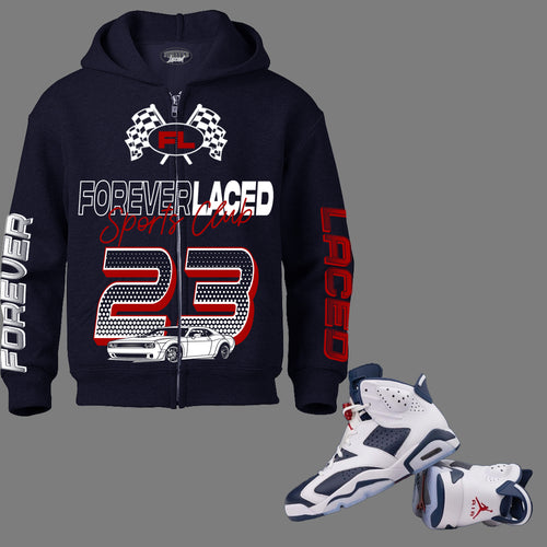 Forever Laced Sports Club Zipped Hoodie to match Retro Jordan 6 Olympics