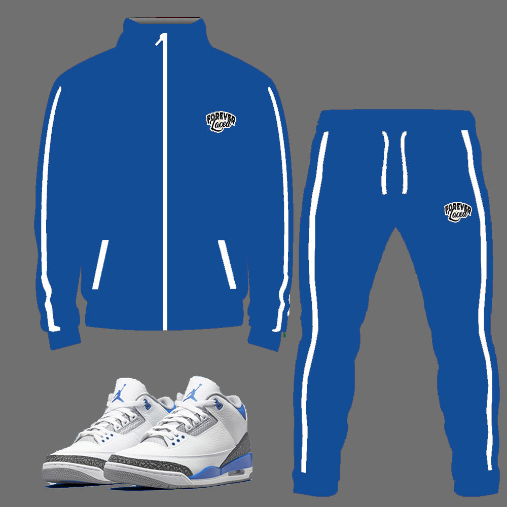 Forever Laced Tracksuit to match Retro Jordan 3 Racer Blue - In Stock