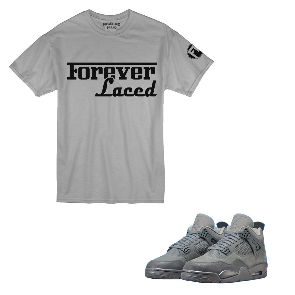 Forever Laced Racer T-Shirt to match Retro Jordan 4 Wet Cement sneakers