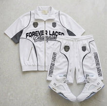 Load image into Gallery viewer, Forever Laced Champion Track Short Set - White Metallic