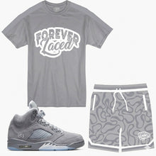 Load image into Gallery viewer, Forever Laced Retro Short Set to match Retro Jordan 5 Wolf Grey