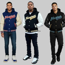 Load image into Gallery viewer, Forever Laced Hooded Varsity Jacket to match Retro Jordan 11 Rare Air