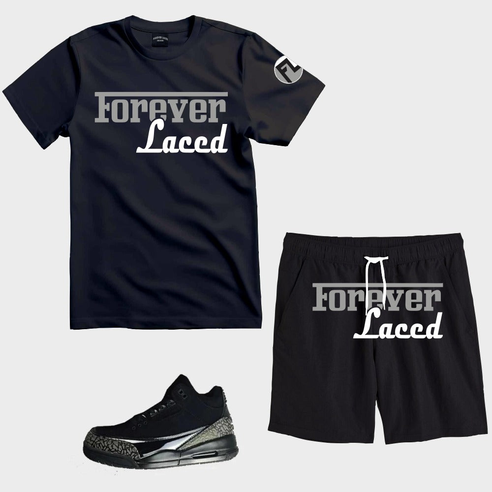 Forever Laced Racer Short Set to match Retro Jordan 3 Black Cats