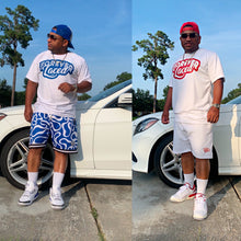 Load image into Gallery viewer, Forever Laced Fleece Shorts to match Retro Jordan 12 Flu Game sneakers