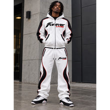 Load image into Gallery viewer, Forver Laced Raptor Zip Hooded Sweatsuits - White/Black and Red