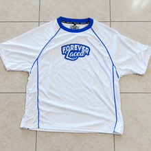 Load image into Gallery viewer, Forever Laced Worldwide Oversized Mesh Jersey - White/Royal Blue