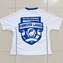 Load image into Gallery viewer, Forever Laced Worldwide Oversized Mesh Jersey - White/Royal Blue