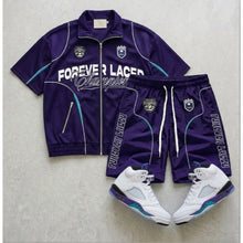 Load image into Gallery viewer, Forever Laced Champion Track Short Set- Grape