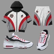 Load image into Gallery viewer, Velar Hooded Windbreaker Short Set - Air Max 95 Comet Red