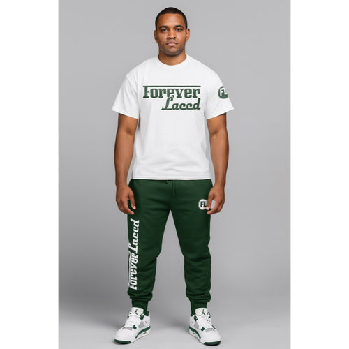 Forever Laced Racer Outfit to match Retro Jordan 4 Oxidized Green sneakers