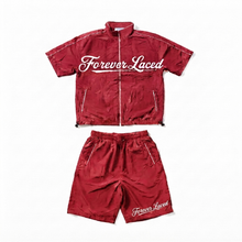 Load image into Gallery viewer, Forever Laced Trainer Windbreaker Short Set - Red/White