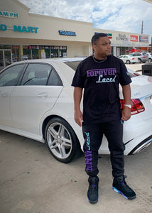 Forever Laced Racer T-Shirt to match Retro Jordan 6 Aqua sneakers