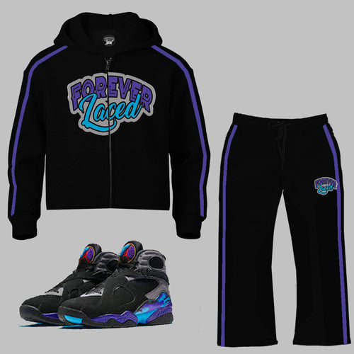 Forever Laced 2.0 Retro Zipped Hooded Sweatsuit - Aqua