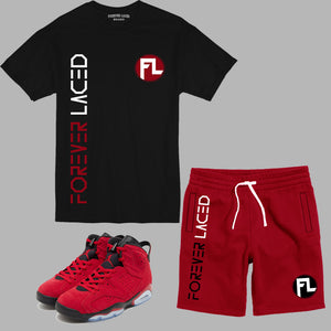 Forever Laced FL 1 Short Set to match Retro Jordan 6 Toro Bravo sneakers