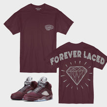 Load image into Gallery viewer, Forever Laced DMP T-Shirt to match Retro Jordan 5 Burgundy sneakers