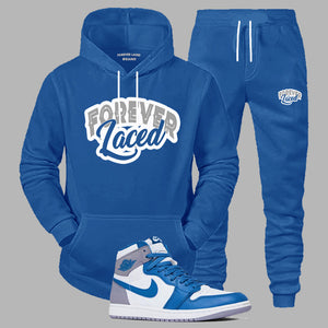 Forever Laced Hooded Sweatsuit to match Retro Jordan 1 True Blue sneakers - In Stock