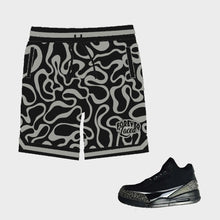 Load image into Gallery viewer, Forever Laced Shorts to match Retro Jordan 3 Black Cat sneakers