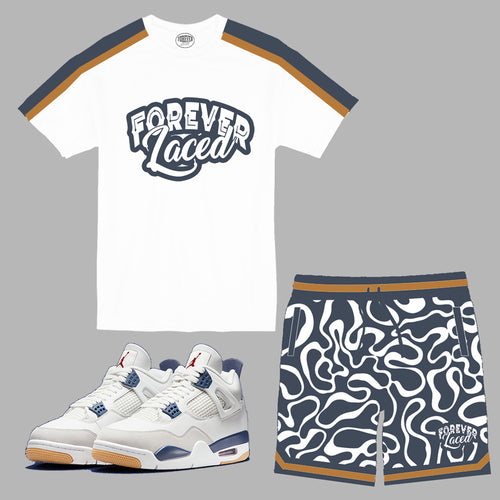 Forever Laced Retro Short Set to mtch REtro Jordan 4 Navy SB sneakers