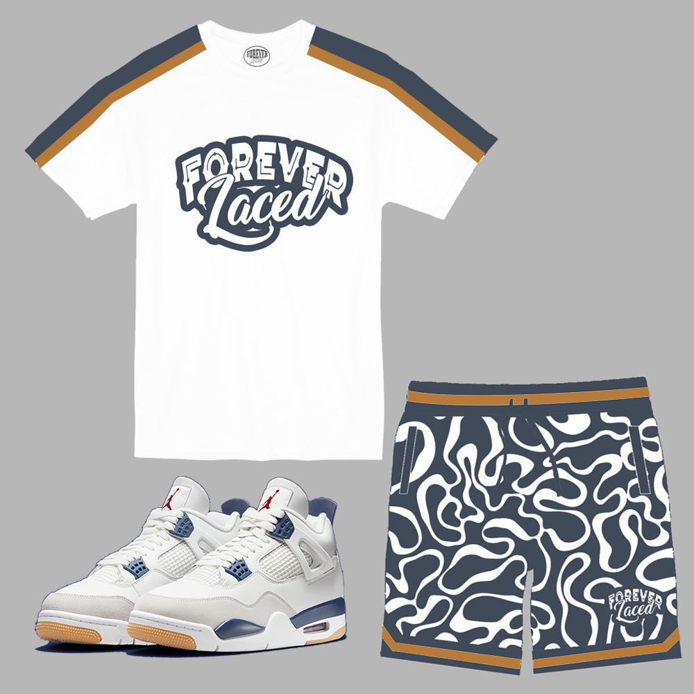 Forever Laced Retro Short Set to mtch REtro Jordan 4 Navy SB sneakers