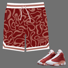 Load image into Gallery viewer, Forever Laced Shorts to match Retro Jordan 13 Dune Red sneakers