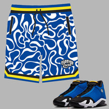 Load image into Gallery viewer, Forever Laced Shorts to match Retro Jordan 14 Laney sneakers