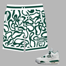 Load image into Gallery viewer, Forever Laced Shorts to match Retro Jordan 4 Oxidized Green sneakers