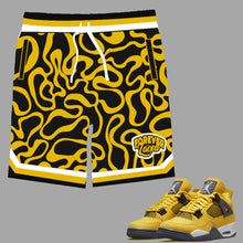 Load image into Gallery viewer, Forever Laced Shorts to match Retro Jordan 4 Lightning sneakers