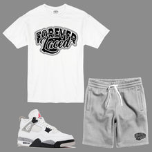 Load image into Gallery viewer, Forever Laced Classic Short Set to match Retro Jordan 4 White Cement sneakers